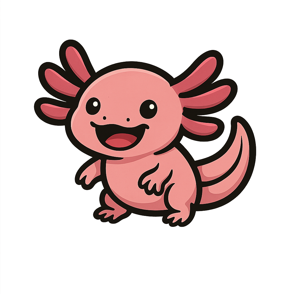 Bouncing Axolotl Mascot